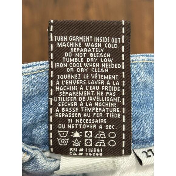 7 For All Mankind Womens Light Wash Blue Denim Mid Rise The Skinny Jeans Size 27 - Picture 8 of 11